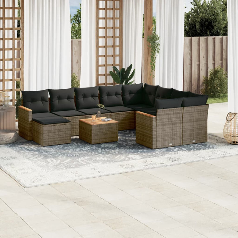 Grand canapé modulaire en rotin PE Vidaxl