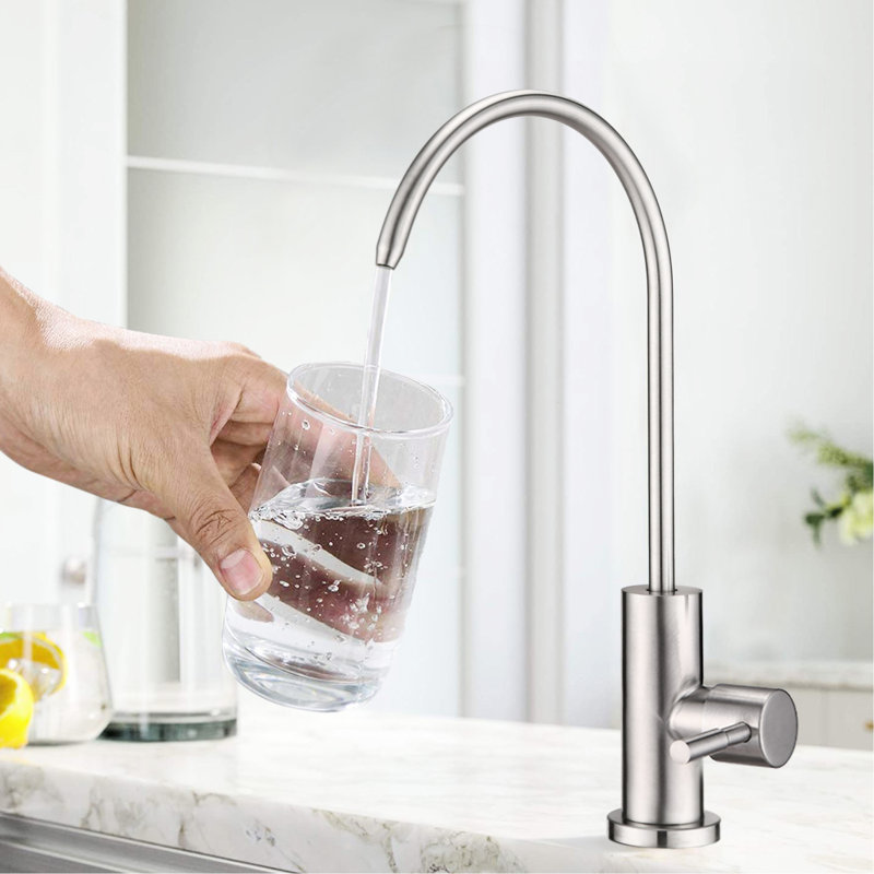 Drinking Faucet - No Rust, 360 Rotation, Splash, Water Metal, Dirt, Rotatable, Stylish Design, Brushed Nickel