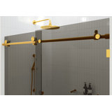 Equinox 56 - 60 in. x 60 in. Fully Frameless Gray Tinted Sliding Bathtub Door