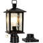 Outdoor Post Light, Hardwired Oil-Rubbed Bronze Pole Lantern with Pier Mount Base