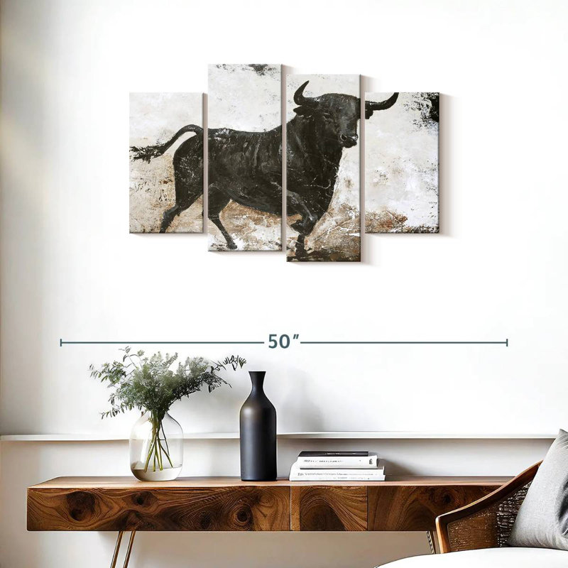 Brampt Black Bull, 22" H x 36" W