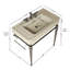 Lavabo de console de salle de bain cannelé avec cuve intégrée à surface solide, pieds en métal rétro et barre à serviettes-1966015440-1966015452