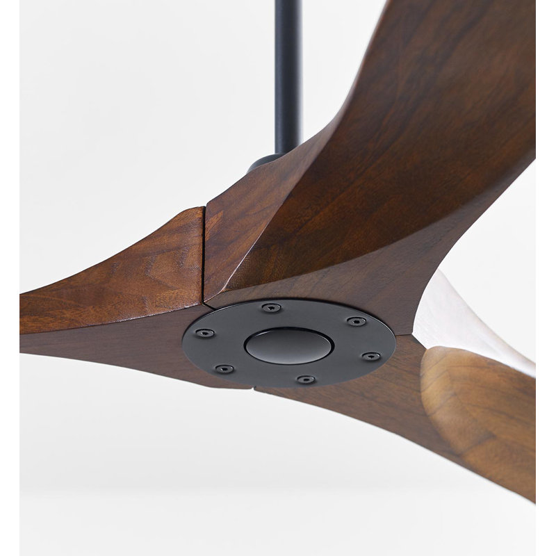 Maverick Downrod Ceiling Fan, Matte Black with Dark Walnut Blades, 70 inches