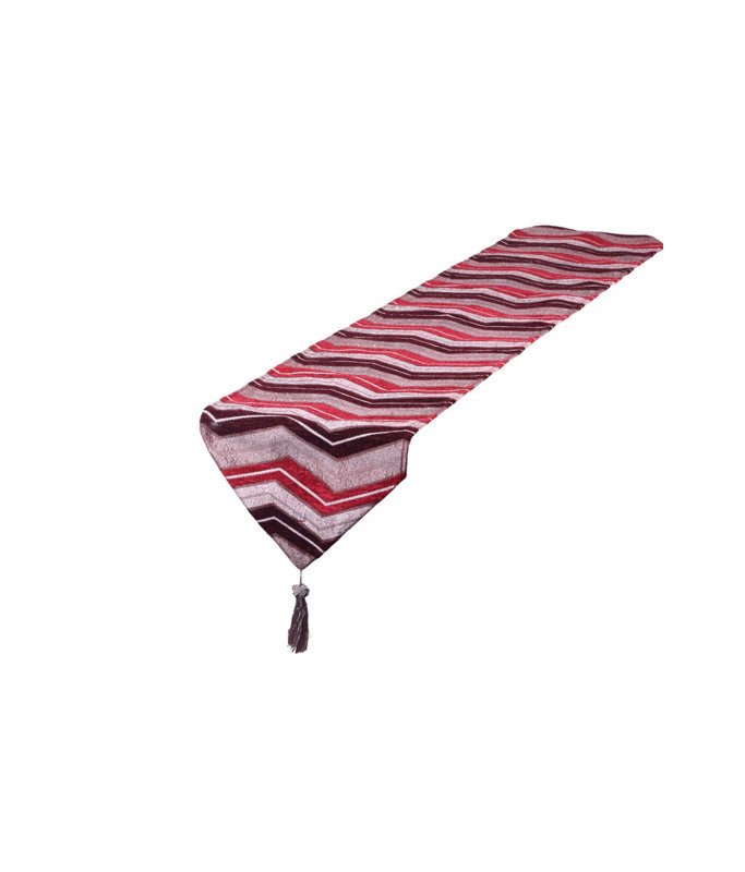 Chemin de table luxueux chenille Natumbua, Bourgogne