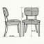 Ensemble de 2 chaises de salle à manger de style Mid-Century de 20,08 po de largeur
