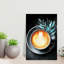 «Latte Art» et feuilles bleues abstraites, plante contemporaine, art mural-129142976