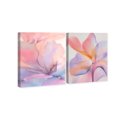 Watercolor Petals Set Abstract Canvas Print by Oliver Gal, Black Frame, 16 x 20