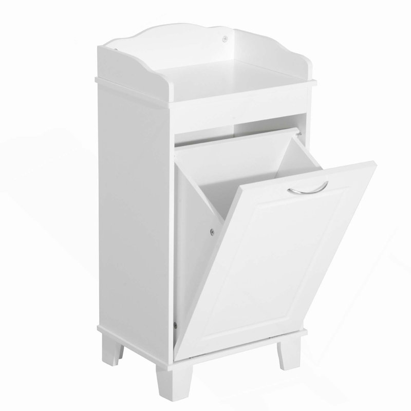 31-Inch Freestanding Bathroom Tilt Out Laundry Hamper Storage Cabinet