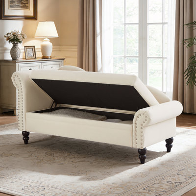 Chaise longue avec rangement et coussin