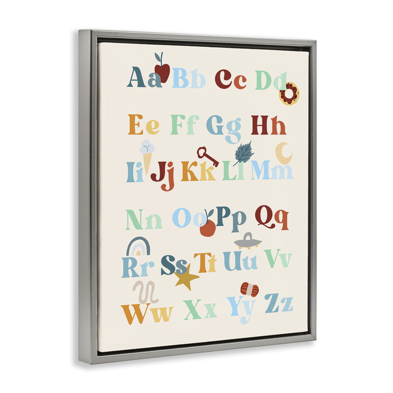 «Boy's Alphabet» par Daphne Polselli, Cadre flottant gris lustré, H 31 po x l 25 po