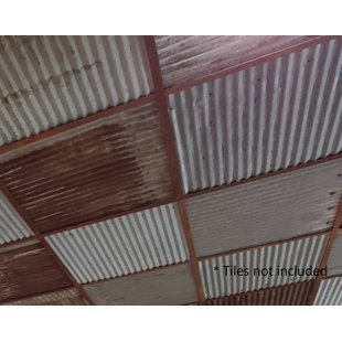 23.5'' L x 0'' W Smooth Tin Grid Kits And Covers Ceiling Tile