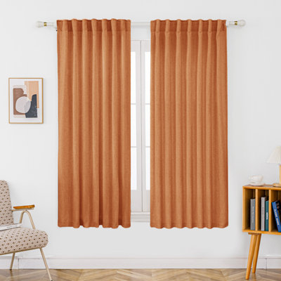 Toyoko Linen Blend Semi-Sheer Back Tab Curtains