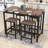 Pipkin 5-Piece Dining Set, Rectangular Table with Steel Frame and Four Stools for Small Space   -779728854-779728855