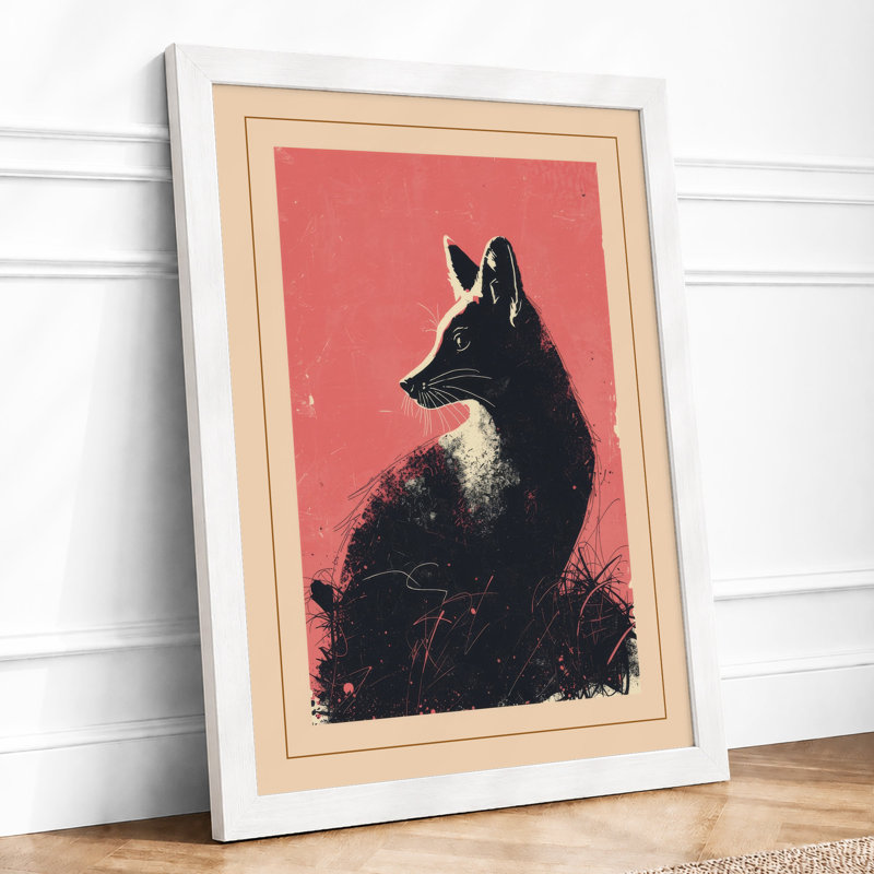 Watchful Fox Boho - Framed Print, A1 - 84.1 x 59.4 cm, White