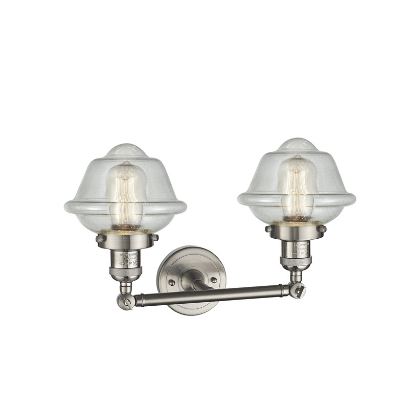 Gebhart 2 - Light Dimmable Vanity Light, 6 Watt Vinage LED Bulb, Seedy, Brushed Satin Nickel