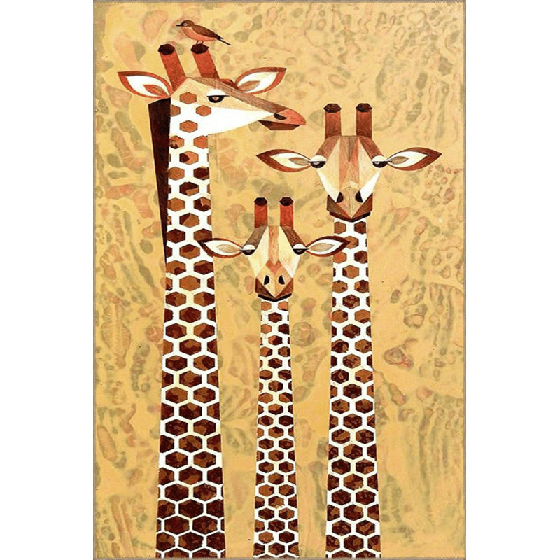 Tapis décoratif lavable à la machine Giraffe, Tapis de couloir 4 pi 11 po x 9 pi 10 po