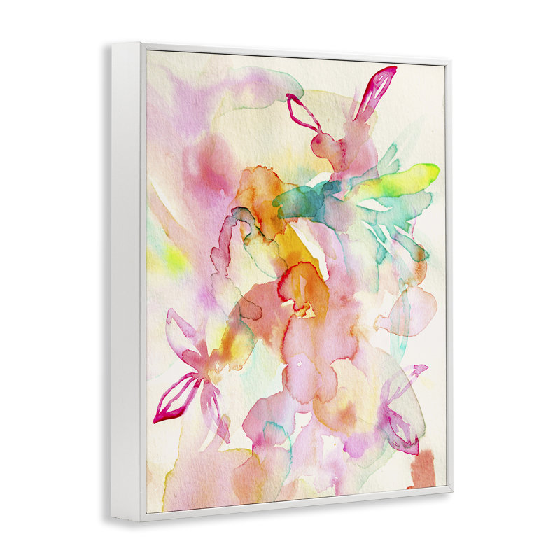 Abstrait aquarelle de fleurs de l'île abstraite, estampe numérique, design par Gemma Bardot, H 30 po x l 24 po
