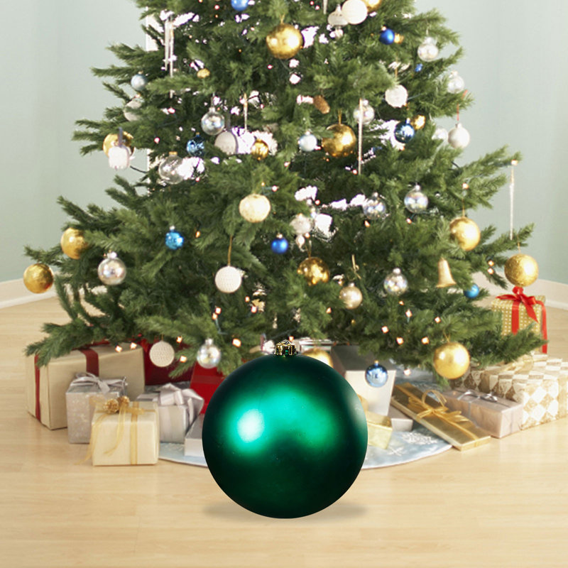 Ornement mat en plastique incassable avec ornements floraux de Noël pour décoration d'arbre, Green