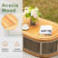 Table basse ovale d'extérieur en acacia