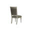 De 2 chaises de salle à manger, dossier luxueux avec accents argentés, coussin rembourré, gris et argent, bois d'hévéa, revêtement 2 pièces de style classique, siège, visibilité