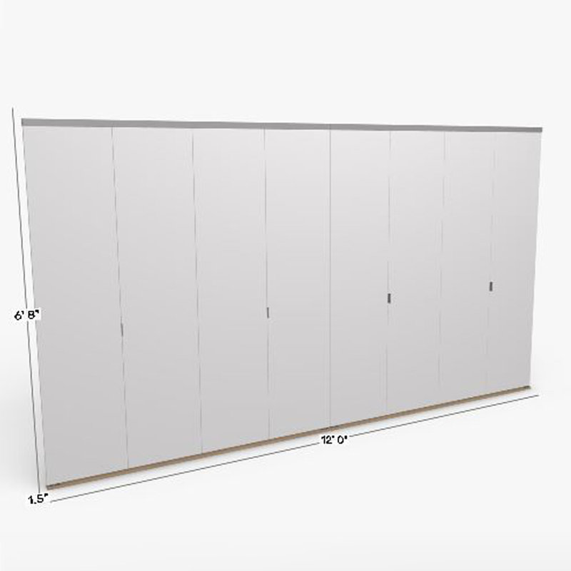 Intérieur en bois aggloméré lisse encastré lisse, Chrome, 144 po x 80 po