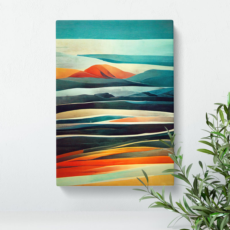 Mountain Landscape In Abstract No.2 - Wrapped Canvas, 50cm H x 35cm W x 3cm D