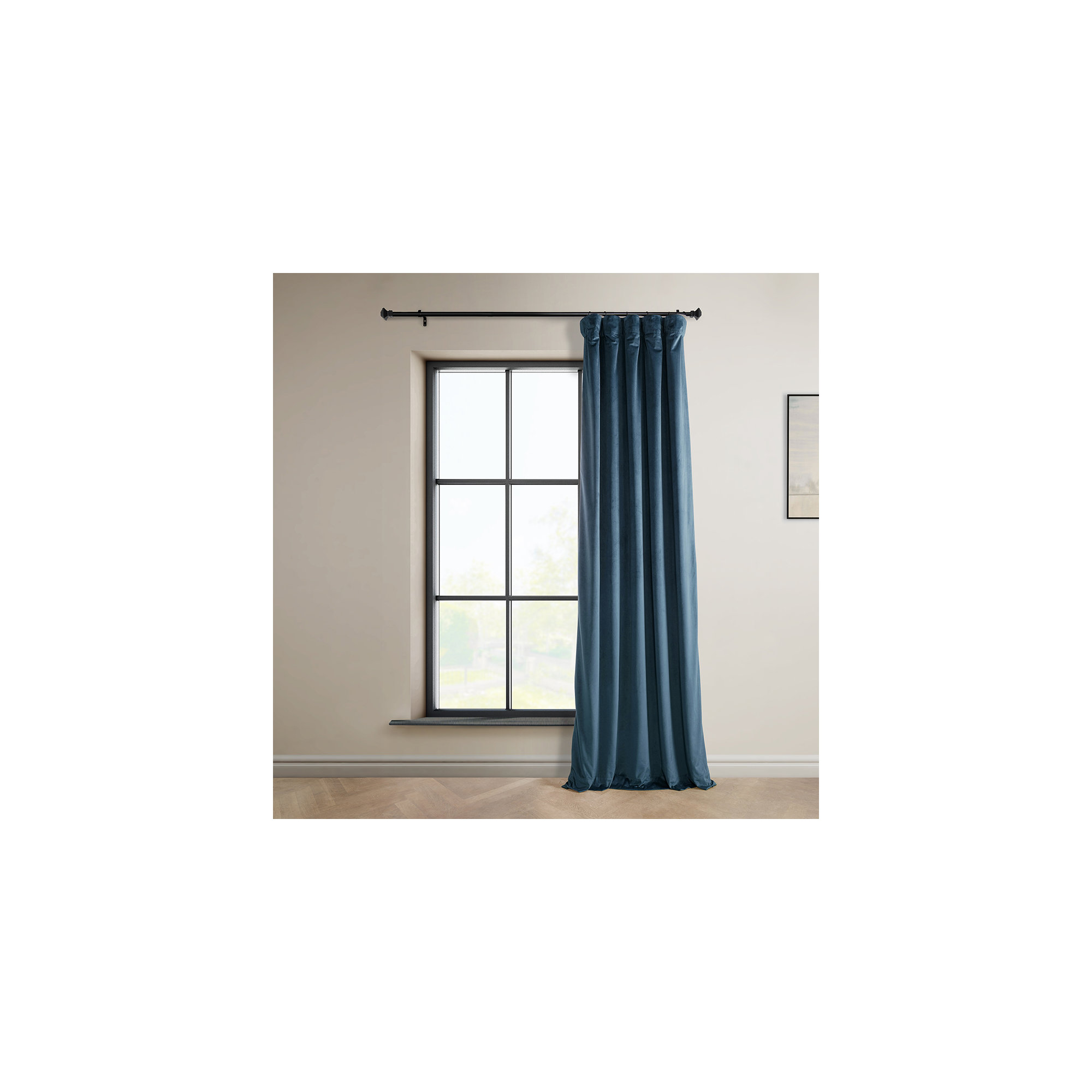 Matra Plush Velvet Curtains for Bedroom - Room Darkening Curtains for Living Room Window Single Panel, 100" W x 96" L