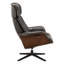 Fauteuil inclinable pivotant Mid-Century en cuir véritable-117357038