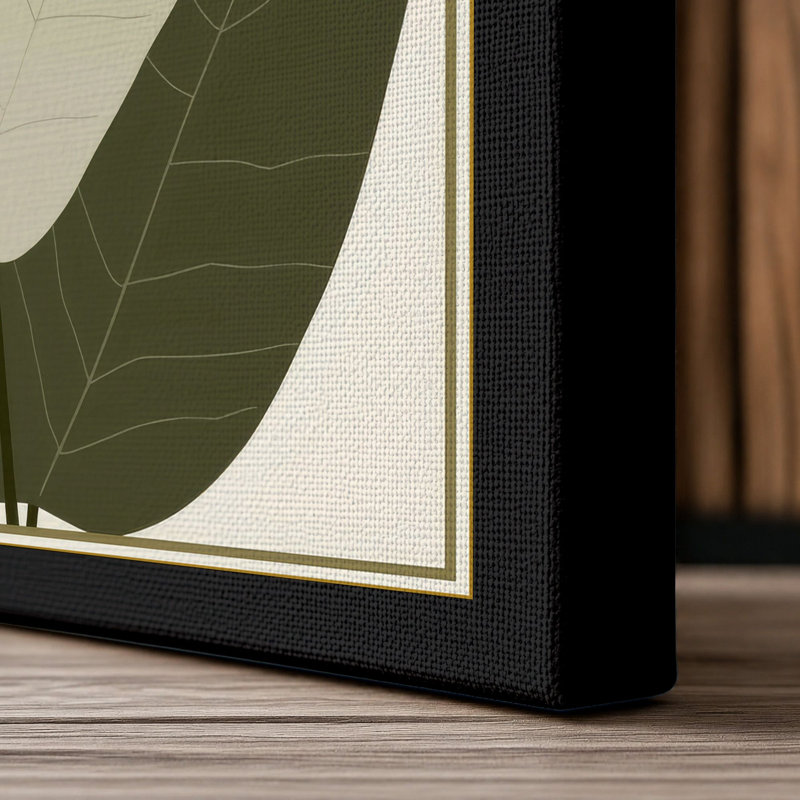 Clustered Leaves Botanical - Wrapped Canvas, 18x12 - 45.7 x 30.5 cm, Black Border