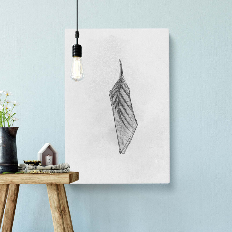 Lone Leaf In Abstract - Wrapped Canvas Painting, 91cm H x 60cm W x 3cm D
