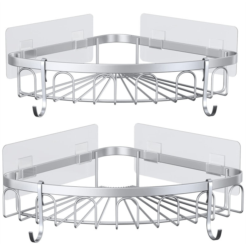 Tansey Adhesive Shower Caddy, Silver