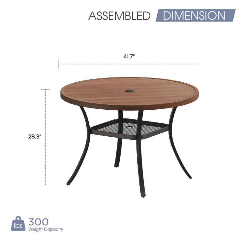 Table d'extérieur Melisent L 41,7 x l 41,7, Brun / brun bois brossé
