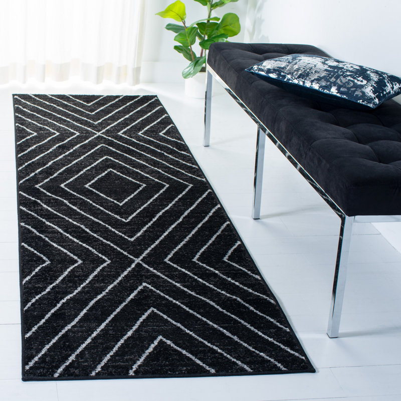 Tapis géométrique Marson Performance, Tapis de couloir 2 pi 6 po x 8 pi