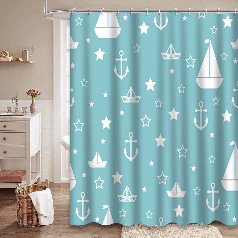 Rideau de douche imperméable à l'eau avec 12 crochets AnchorMod, L 72 po x l 84 po