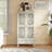 Rustic Tall Storage Cabinet With Drawer And Carved Wood Doors, Featuring Solid Wood Legs For Versatile Home Organization.-1439895165
