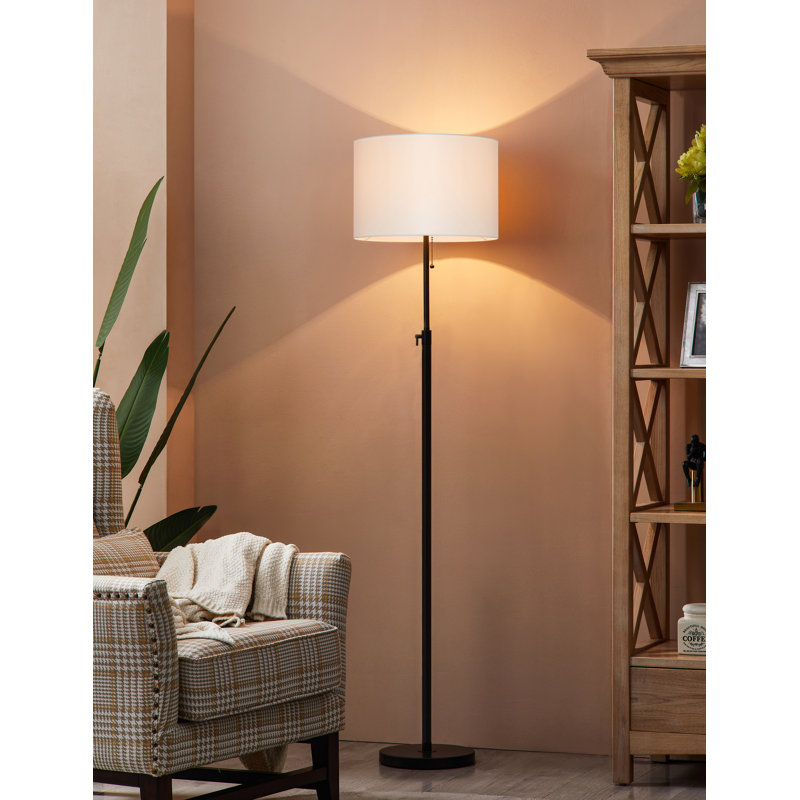 Lampe sur pied réglable 64,5 po, Noir