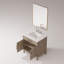 Ensemble de meuble-lavabo simple en chêne gris l 30 po x P 22 po, comptoir en quartz blanc, miroir et robinet 28 po