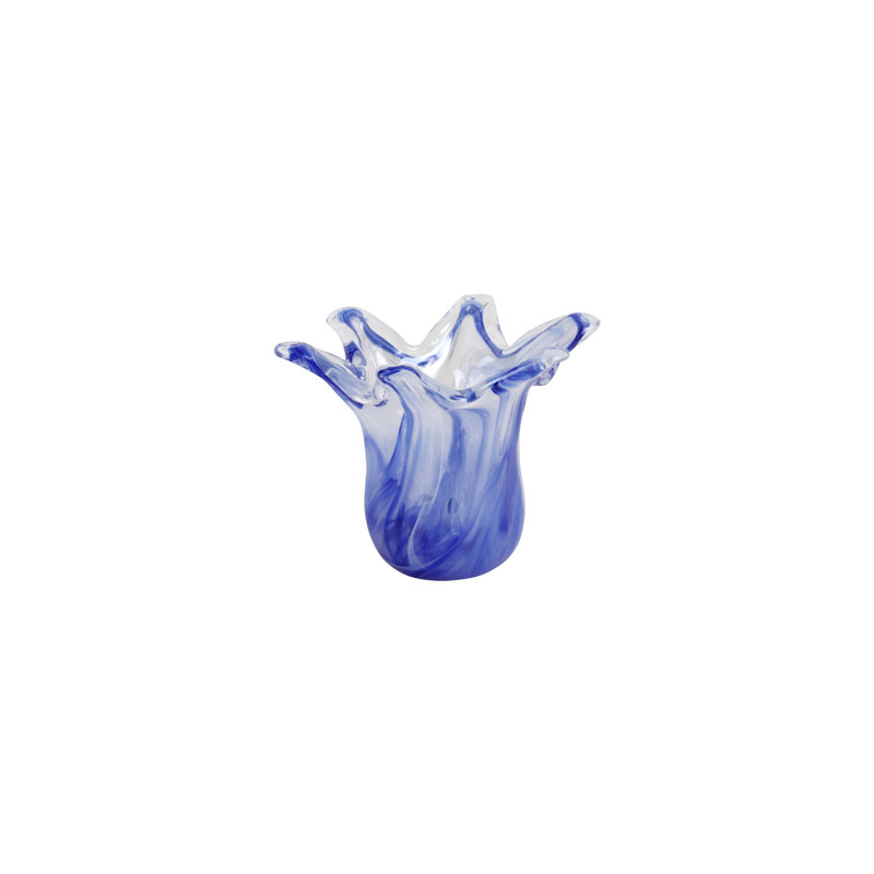Onda Handmade Glass Table Vase, Cobalt
