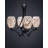 Zilo 4 Light Uplight Chandelier Shown In Dark Granite Finish With 5" Black Fusion Ice Glass-32415529-32415527