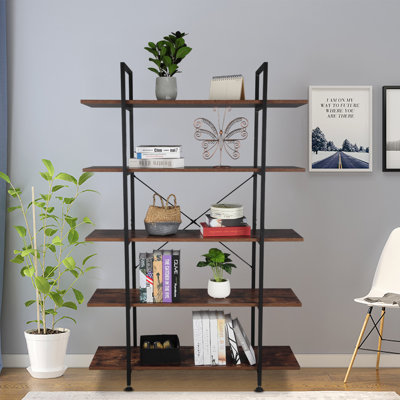 Heartwell 178cm H x 120cm W Steel Etagere Bookcase