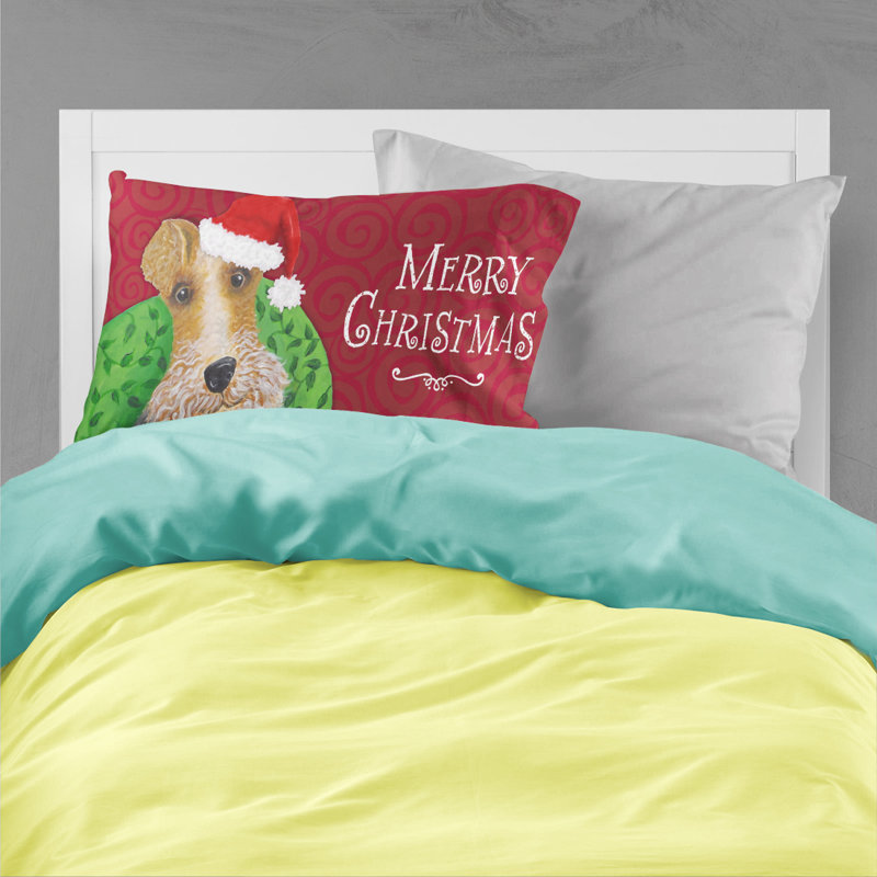Taie d’oreiller de noël fox terrier