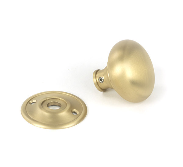 Mushroom Interior Mortise Knobset, Satin Brass
