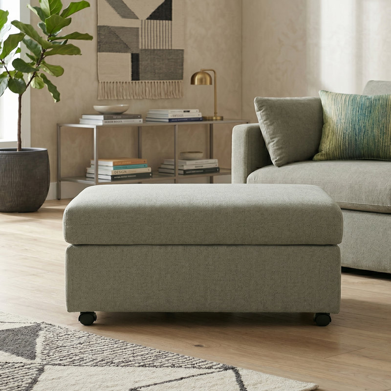 Repose-pieds rembourré Roundhill Furniture Wilson, vert olive, Vert olive