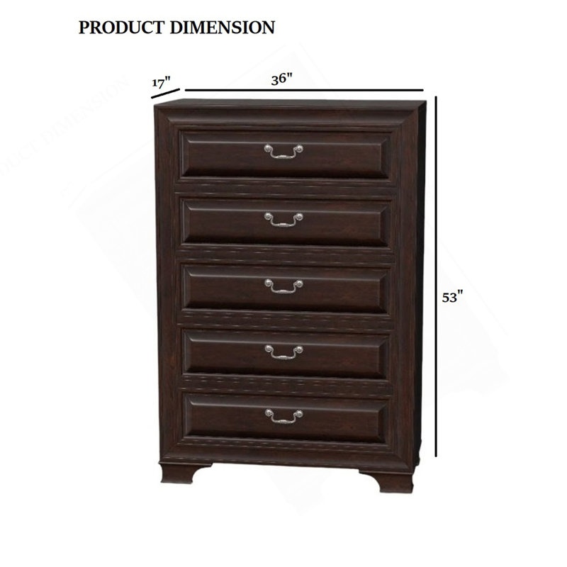 Commode de style transitionnel 1Pc, Brun / cerisier