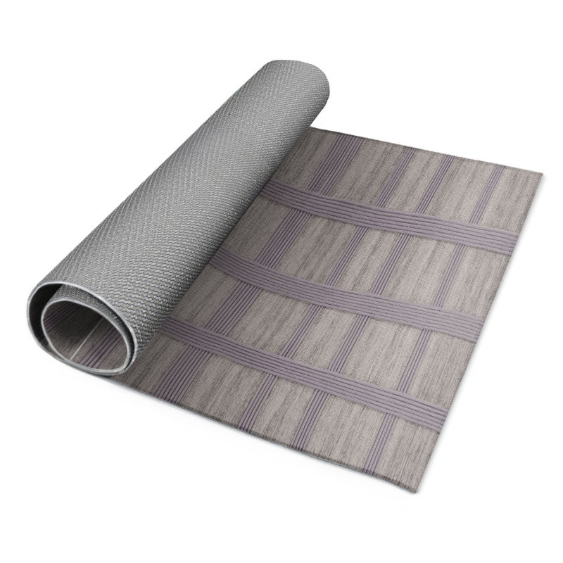 Tapis d'intérieur et d'extérieur à carreaux gris, Rectangulaire 3 pi x 5 pi