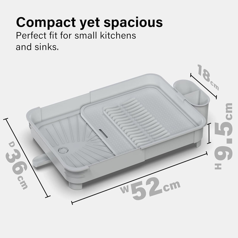 Ambrosina  Plastic Standard Drying Rack, Light Grey