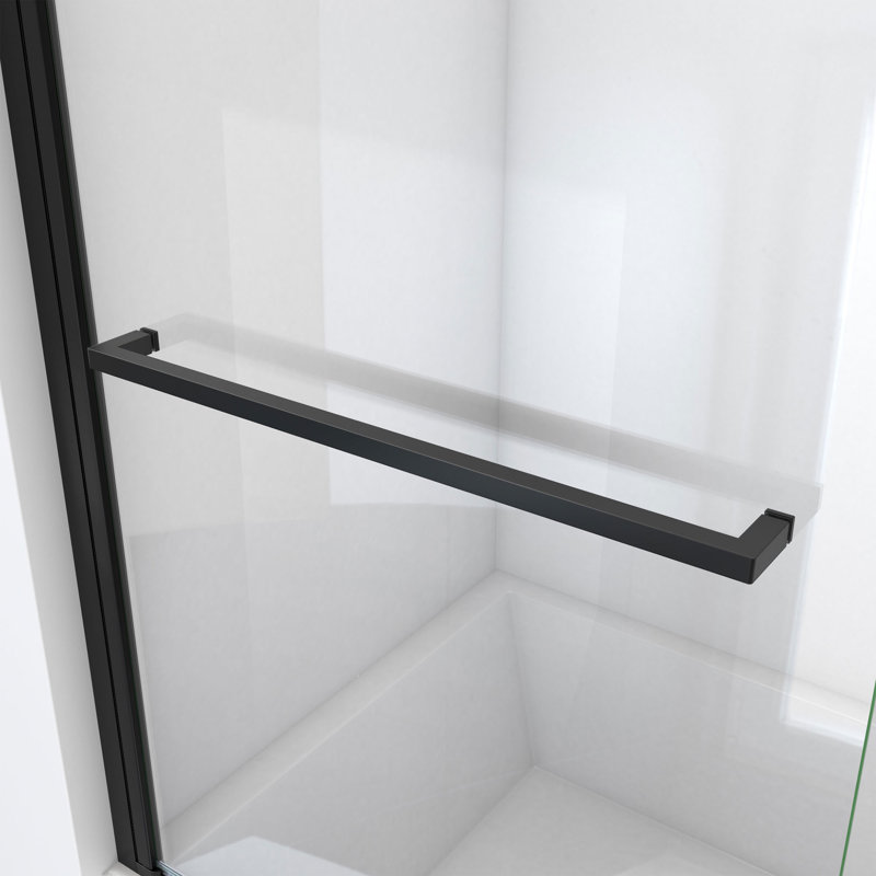 Porte de douche battante sans cadre DreamLine Aqua-Q l 34 po x H 72 po noir mat, Noir mat, 34"