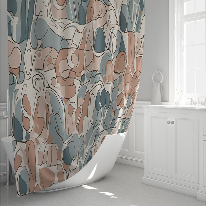 Rideau de douche abstrait, H 93 po x l 70 po, Gwinnett