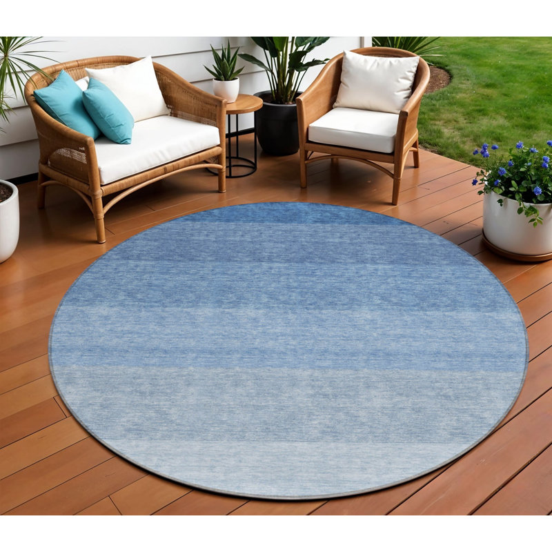 Tapis rond bleu 8 po