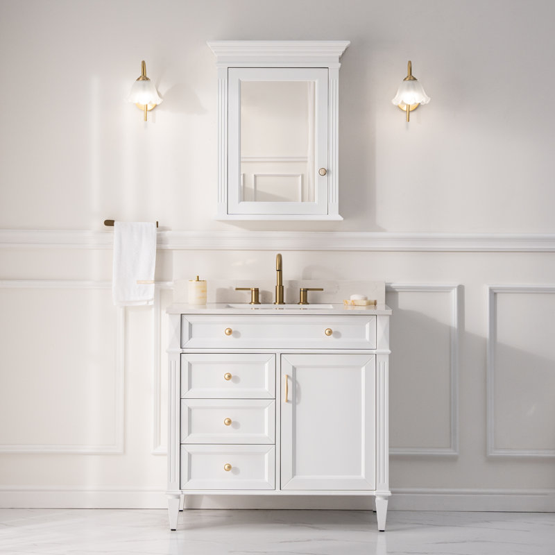 Armoire à pharmacie murale en bois massif avec tablettes fixes en bois l 24 po x H 30 po